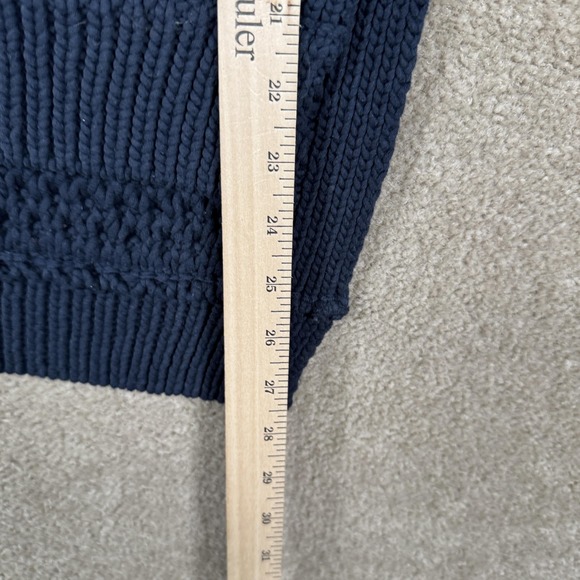 Maeve Sweater Vest Womens Medium Blue Open Knit V Neck Side Button Tunic Chunky - Picture 8 of 13